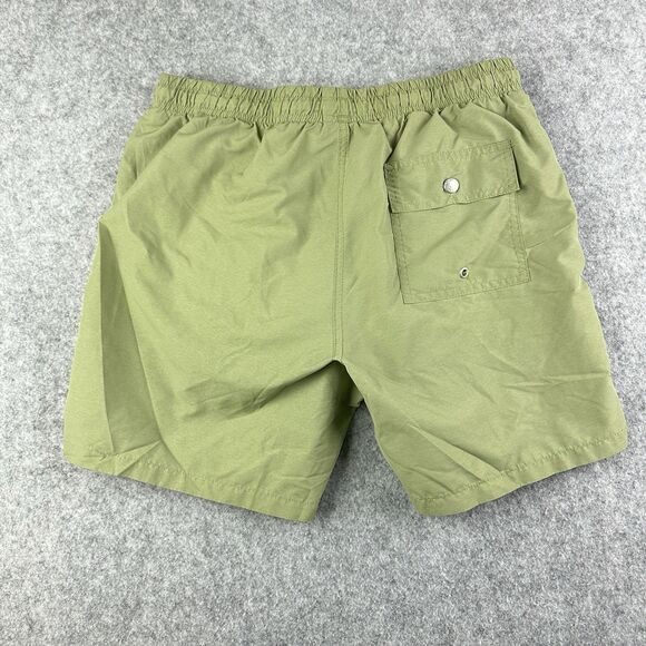 Bather Swim Trunks Shorts Mens Large Green Mesh Lined Beach Vacation Pockets - Picture 5 of 14
